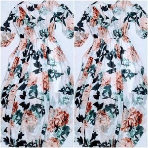 Kate & Lily Size 6 White, Green, Blush Flowy Dress